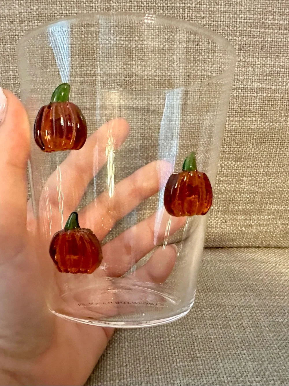 Anthropologie 3D Halloween Pumpkin Juice Glass — NWT in Original Box